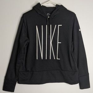 Nike Logo Black Hoodie Slim Font